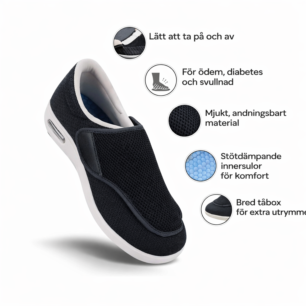Maximal Komfort för Breda & Svullna Fötter – Diabetesskor